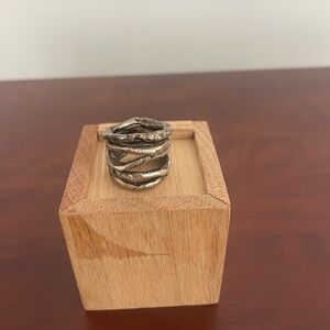 one of a kind silver ring made by the local jeweler